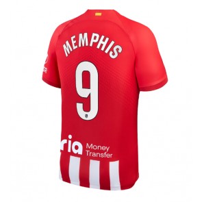 Atletico Madrid Memphis Depay #9 Koszulka Podstawowych 2023-24 Krótki Rękaw